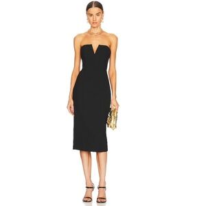 NEW VERONICA BEARD Black NABI Strapless NOTCH Sheath COCKTAIL Midi DRESS 2